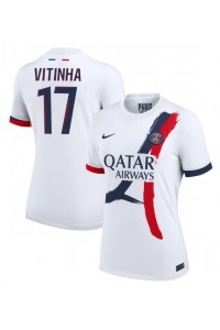 Paris Saint-Germain Vitinha #17 Voetbaltruitje Uit tenue Dames 2024-25 Korte Mouw